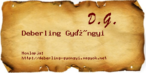 Deberling Gyöngyi névjegykártya